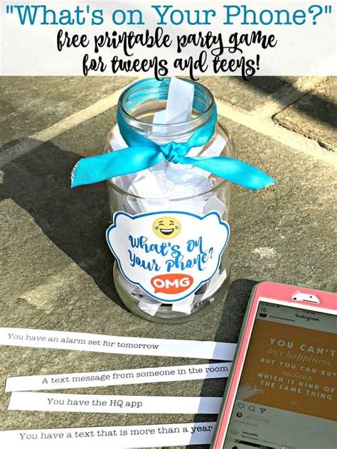 Whats On Your Phone Free Printable Party Game For