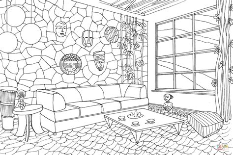 Printable Inside House Coloring Pages Canvas Valley