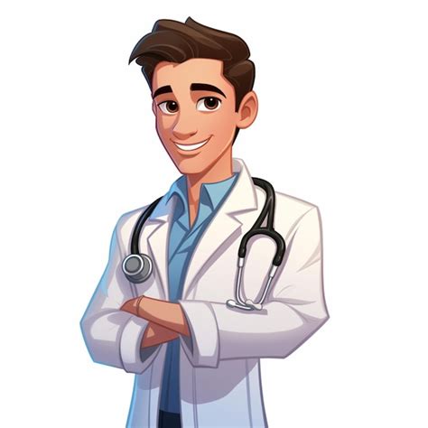 Premium Ai Image Smiling Doctor Cartoon With Stethoscope