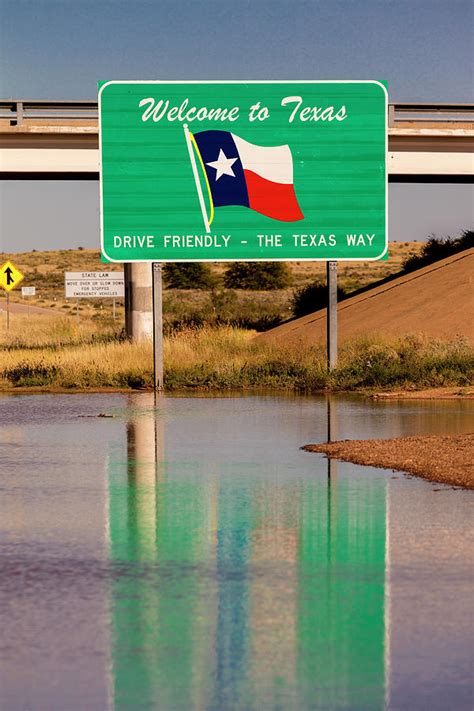 Texas Usa Welcome To Texas State Sign Photograph By Panoramic Images