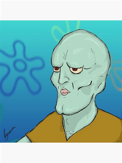 Handsome Anime Ish Squidward Poster For Sale By Rsandoval Redbubble