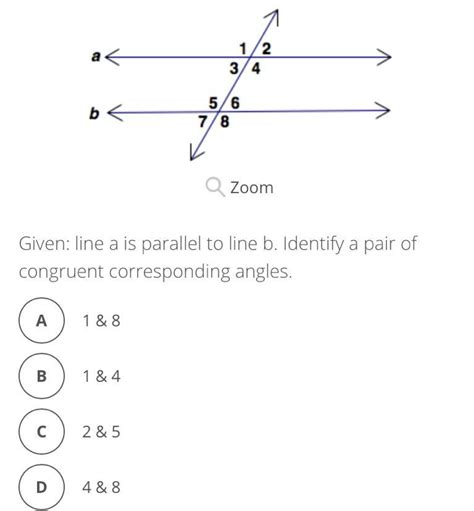 Given Line A Is Parallel To Line B Identify A Pair Of Congruent