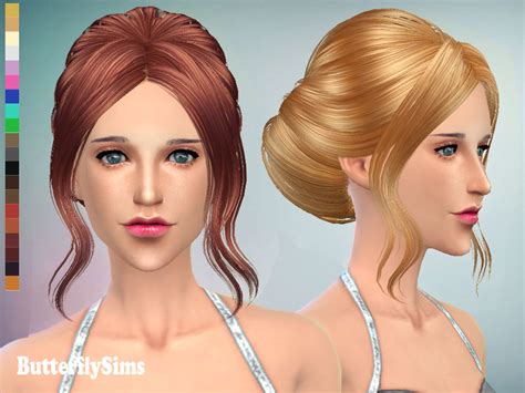 Sims 4 Hairs ~ Butterflysims French Bun Hairstyle 085