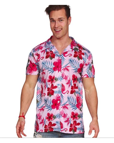 Hawaii Hemd mit Flamingo M als Kostümzubehör Horror Shop com