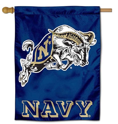Us Naval Academy House Flag With Bill The Goat And Navy N Star Us