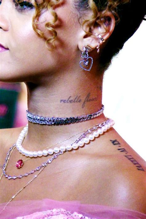 Theloudrihanna Neck Tattoos Women Rihanna Neck Tattoo Rihanna Tattoo