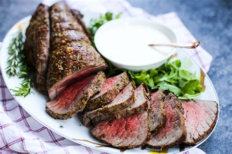 This recipe brings out its natural goodness by salting ahead to concentrate flavors, searing to develop a rich crust, and glazing with ingredients that add. Roast Beef Tenderloin with Creamy Horseradish Sauce - The ...
