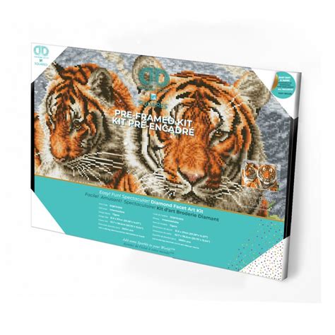 Tigers Pre Framed Kit Diamond Painting Kit With Frame Dqk