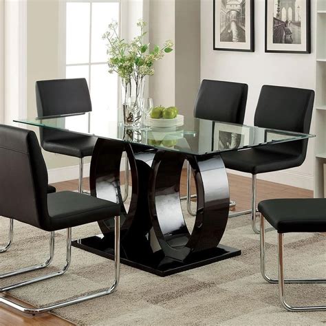 Furniture Of America Lodia I Cm3825bk T Table Contemporary Rectangular
