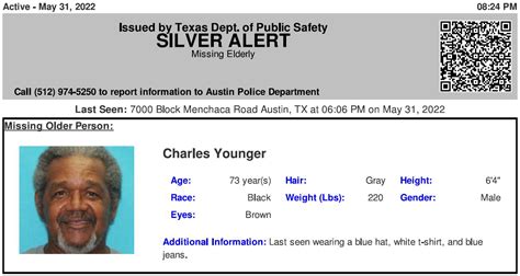 KermitKlein On Twitter RT TX Alerts ACTIVE SILVER ALERT For Charles Babeer From Austin TX