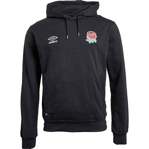 Buy Umbro Mens England Rugby Classic Quilted Hoodie Black