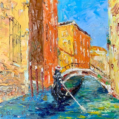 Original Venice Oil Painting On Canvas By Palette Knife Etsy