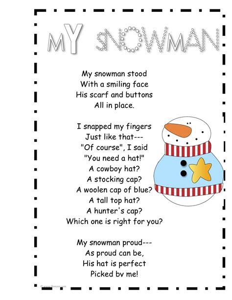 Printable Snowman Poem
