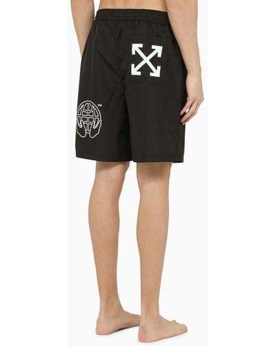 Black And White Boardshorts And Swim Shorts For Men Lyst