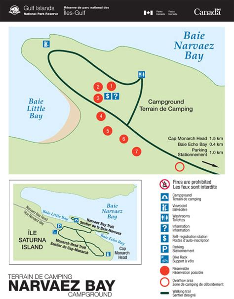 Narvaez bay campsite, saturna island: Parks Canada: Maps