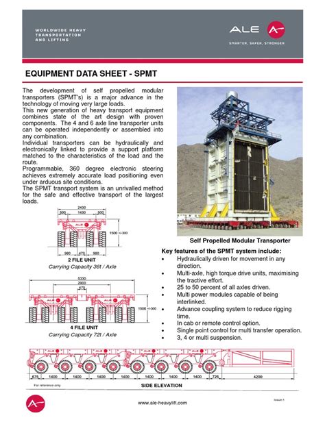 Equipment Data Sheet Spmt Pdf