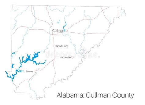 Map Of Cullman County In Alabama Stock Vector Illustration Of America