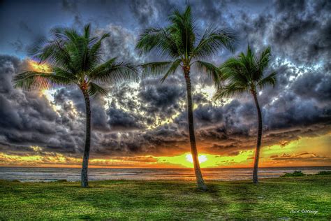 Captivating Sunset Maili Beach Park Pokai Bay Oahu Hawaii Collection