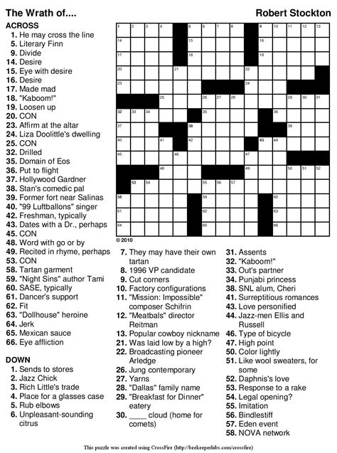 The crosswords #4 through #7 are usually slightly easier than the first three, although difficulty is always subjective! Free Printable Crossword Puzzles Medium Difficulty