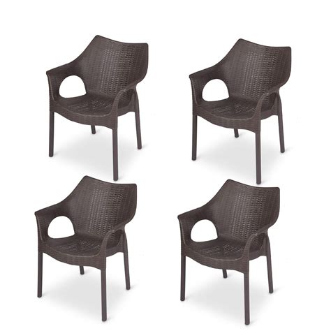 Supreme Cambridge Plastic Chairs for Home, Outdoor & Garden (Set of 4
