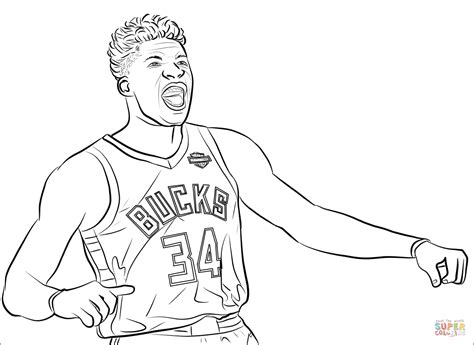 Giannis Antetokounmpo coloring page | Free Printable Coloring Pages