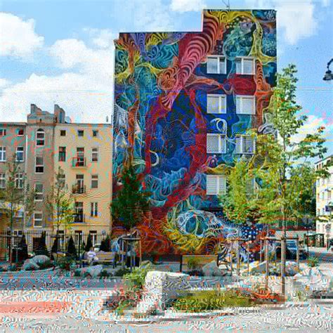 Lodz Poland Gain A New Colorful Mural From The Artist Awer I