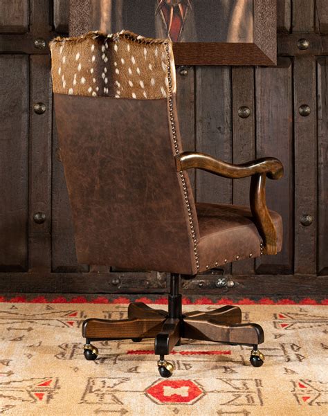 Leather And Axis Office Chair Rustic Desk Chair Western Decor Your