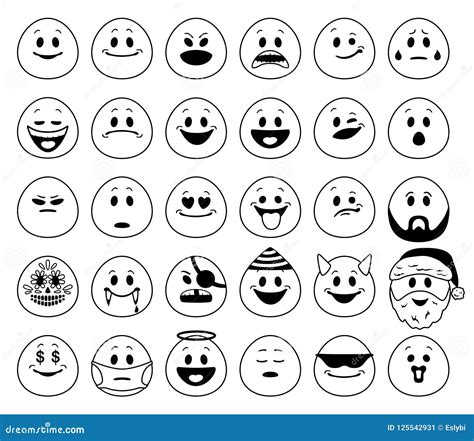 Emoticons Outline Emoji Faces Emoticon Funny Smile Line Black Icons