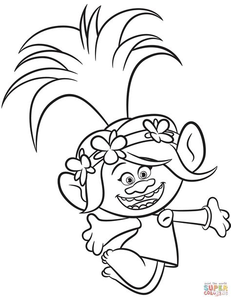 Poppy Troll Free Coloring Pages