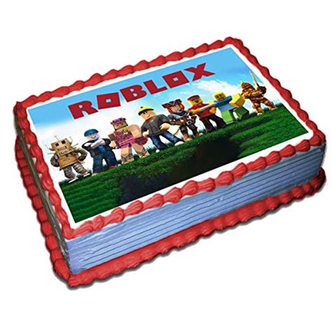 Elizabeth used printed roblox signs to make a backdrop for the we love how a printed bts image was used to make a topper and the chocolate cover 16th birthday cake looks amazing. Roblox Edible Cake Topper Icing Sugar Paper 8.5 x 11.5 ...