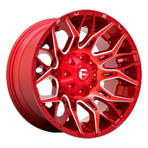 D77122202647 22x12 5x114 3 44 Offset Fuel Rims D771 Twitch Candy Red Milled