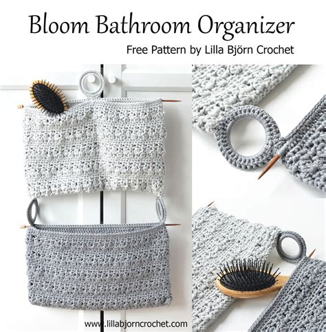 Use this free crochet set for bathroom pattern when you want to keep your washroom neat during the party. Bloom Bathroom Organizer: free crochet pattern ...
