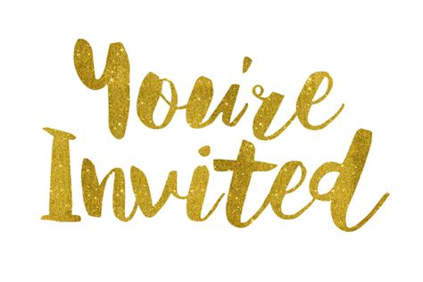 Youre Invited Gold Foil Text