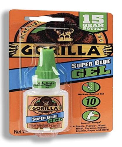 Gorilla Super Glue Gel 15 Gram Clear Pack Of 1 52427760012 Ebay