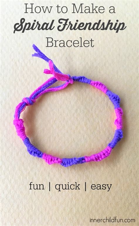 Do not buy an elastic cord meant for sewing or other crafts. How to Make Spiral Friendship Bracelets - Inner Child Fun