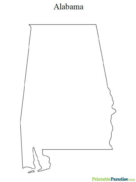 Printable State Map Of Alabama