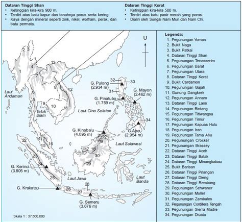 bentang alam sumber daya alam  kondisi fisik peta asia tenggara