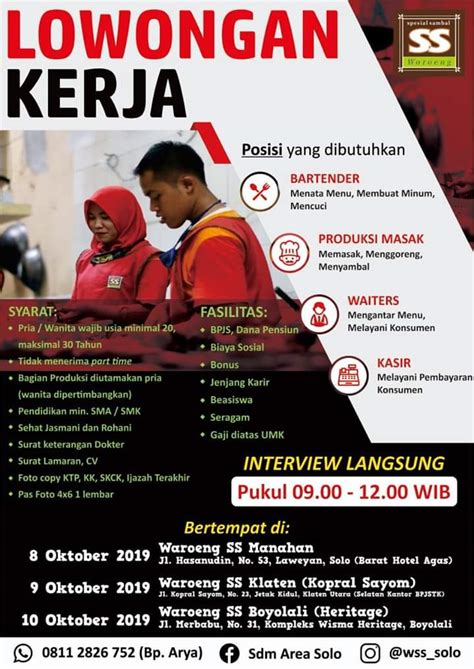 Cantumkan lokersemarang.com sebagai sumber informasi lowongan kerja pada berkas lamaran anda. Lowongan Kerja Waroeng SS (Spesial Sambal) Soloraya Posisi ...
