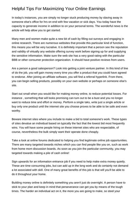 Tips For Maximizing Your web Earningsbptwf.pdf.pdf | DocDroid