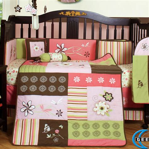 Pattern is embroided for higher quality. floral baby bedding | Floral Dream 13 Piece Crib Bedding ...