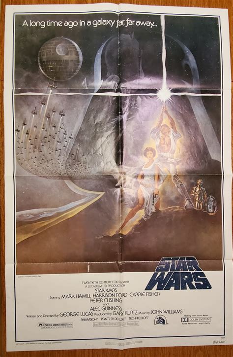 Original 1977 Star Wars Movie Poster Folded 1977 1st Edition Art