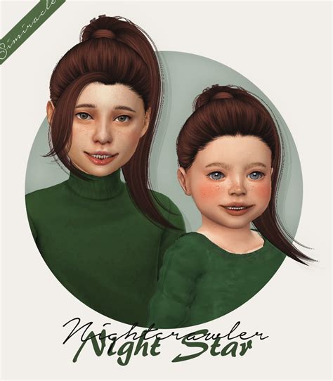Sims 4 Hairs Simiracle Nightcrawler`s Night Star 2in1 Hair Retextured