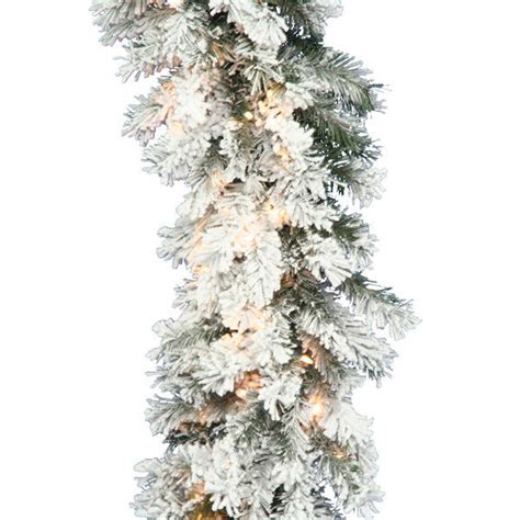 Vickerman A806316 9 Ft Pvc Christmas Garland Flocked White On