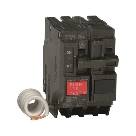 Ge Double Pole 20 Amps Circuit Breaker With Self Test On Sale