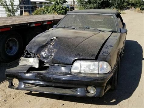 Wrecked 1987 Ford Mustang Gt Convertible Parts Car Classic Ford