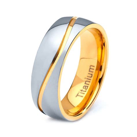 Shop our stunning collection of men's and women's wedding and engagement bands and rings. Mens Titanium Wedding Band Ring 8mm 8-12 Sizes 18k by ...