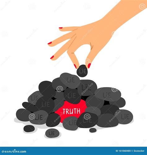Metaphor Of Lie And Truth Staying In Balance Showed As A Metal Scale