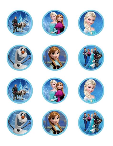 Printable Disney Frozen Cupcake Toppers Digital Download Disney