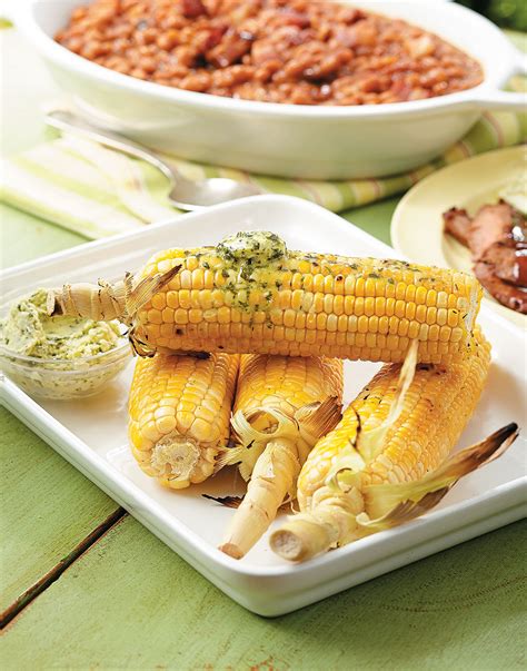 Grilled Sweet Corn With Basil Lime Butter Recipe