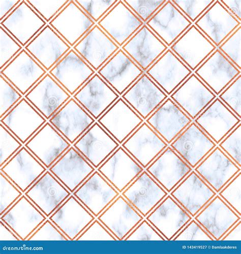 Rose Gold Geometric Pattern On Marble Backgroundrose Gold Texture